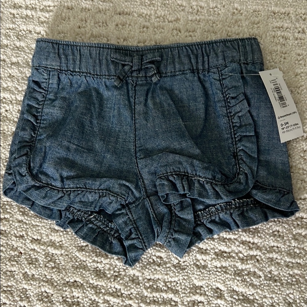 Denim Ruffle Women's Shorts